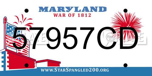 57957CD Maryland License Plate