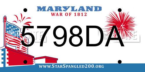 5798DA Maryland License Plate