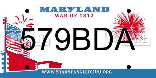 579BDA Maryland License Plate