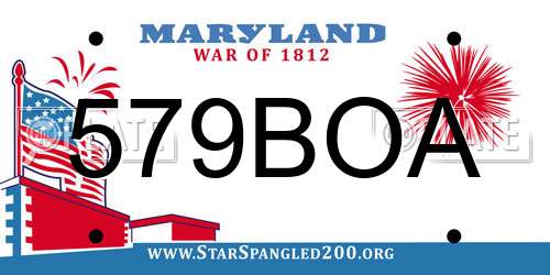 579BOA Maryland License Plate
