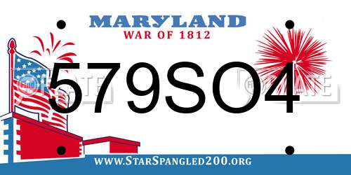 579SO4 Maryland License Plate