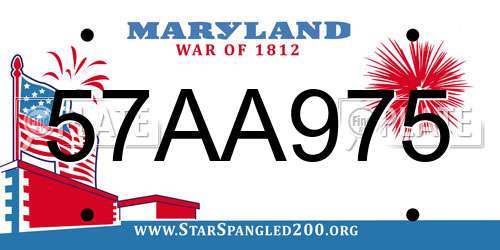 57AA975 Maryland License Plate