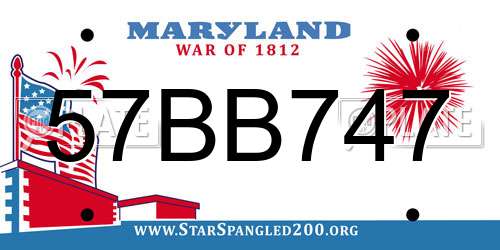 57BB747 Maryland License Plate