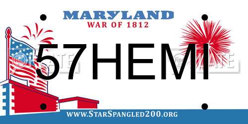 57HEMI Maryland License Plate