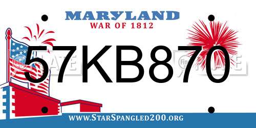 57KB870 Maryland License Plate