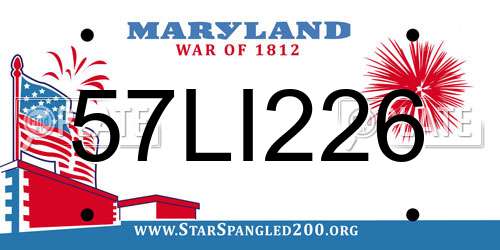 57LI226 Maryland License Plate