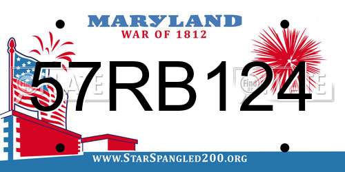 57RB124 Maryland License Plate