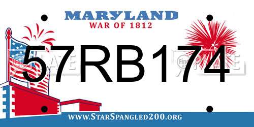 57RB174 Maryland License Plate