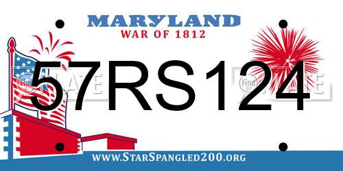 57RS124 Maryland License Plate