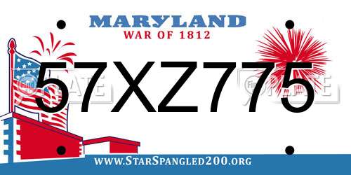 57XZ775 Maryland License Plate