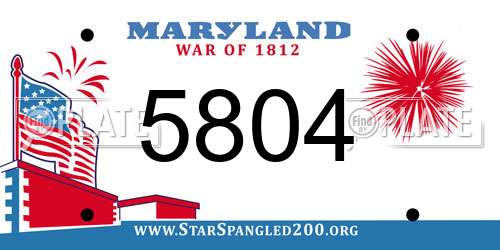 5804 Maryland License Plate