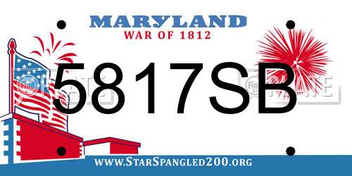 5817SB Maryland License Plate