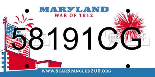 58191CG Maryland License Plate