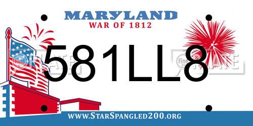 581LL8 Maryland License Plate