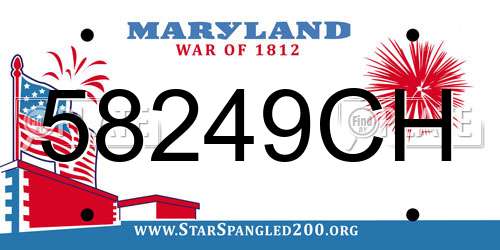 58249CH Maryland License Plate