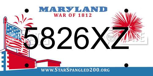 5826XZ Maryland License Plate