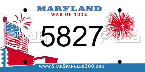 5827 Maryland License Plate