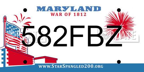 582FBZ Maryland License Plate