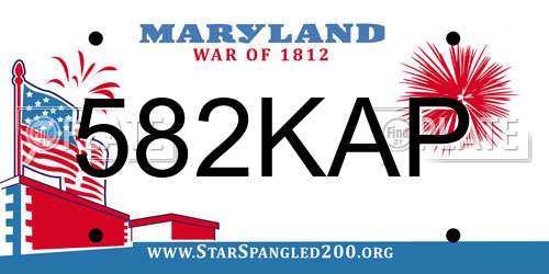 582KAP Maryland License Plate