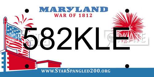 582KLE Maryland License Plate
