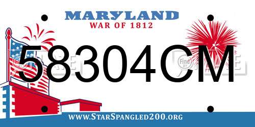 58304CM Maryland License Plate