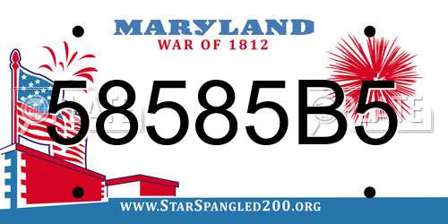58585B5 Maryland License Plate