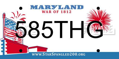 585THG Maryland License Plate