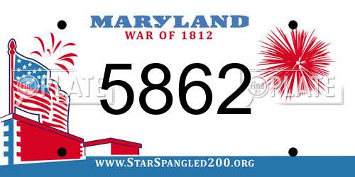 5862 Maryland License Plate