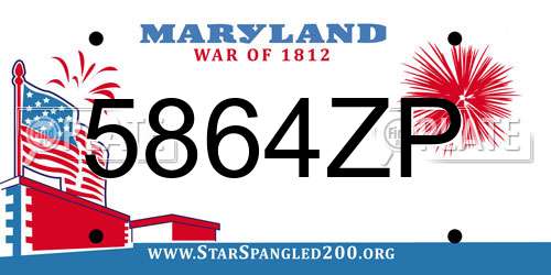 5864ZP Maryland License Plate