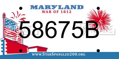 58675B Maryland License Plate