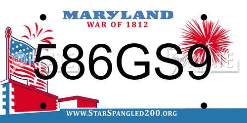 586GS9 Maryland License Plate