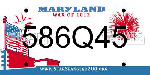 586Q45 Maryland License Plate
