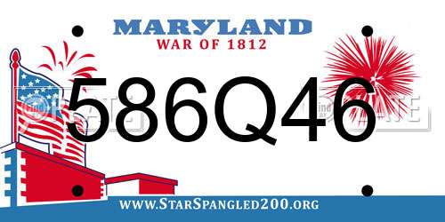 586Q46 Maryland License Plate
