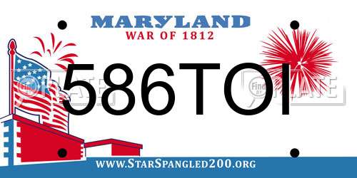 586TOI Maryland License Plate