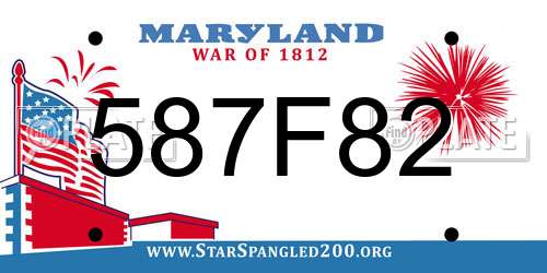 587F82 Maryland License Plate