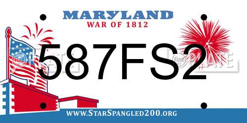 587FS2 Maryland License Plate