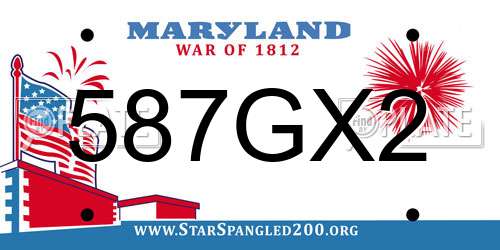 587GX2 Maryland License Plate