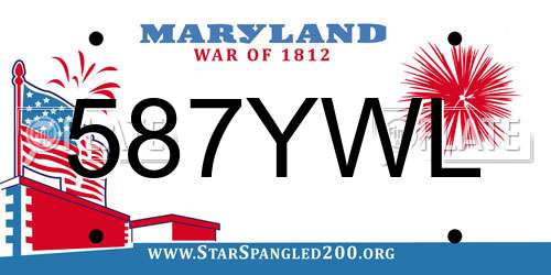 587YWL Maryland License Plate
