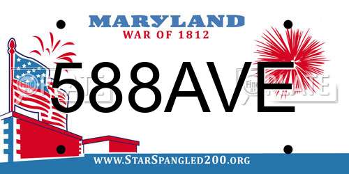 588AVE Maryland License Plate