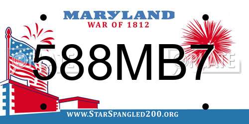 588MB7 Maryland License Plate