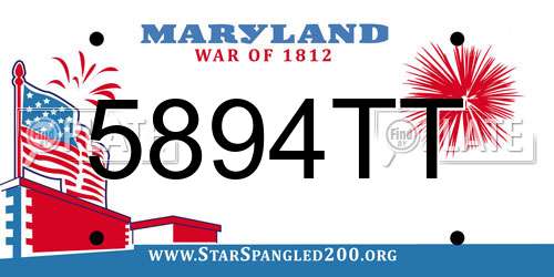 5894TT Maryland License Plate
