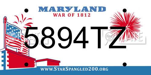 5894TZ Maryland License Plate