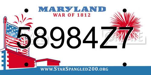 58984Z7 Maryland License Plate