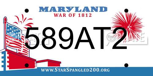 589AT2 Maryland License Plate