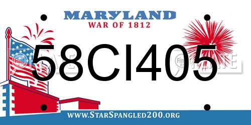 58CI405 Maryland License Plate