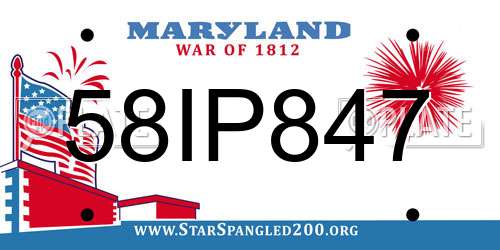 58IP847 Maryland License Plate