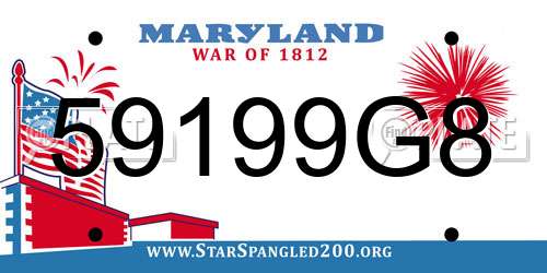 59199G8 Maryland License Plate