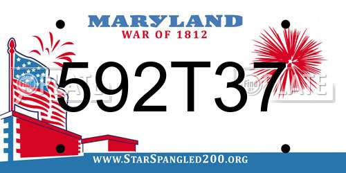 592T37 Maryland License Plate