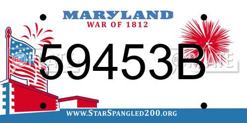 59453B Maryland License Plate