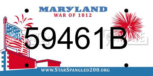 59461B Maryland License Plate